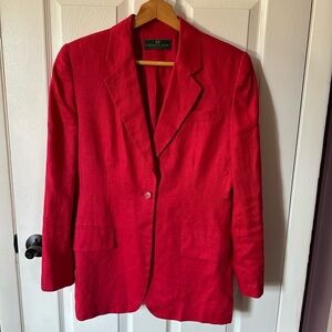 Vintage Red Linen Blazer Embassy Row